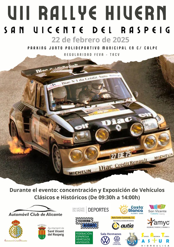 Cartel VII Rallye Hivern San Vicente del Raspeig Costablanca 2025