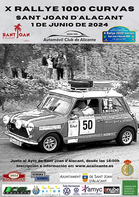 Cartel X Rallye 1000 Curvas Sant Joan d'Alacant 2024